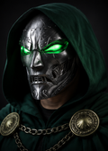 Layers Monk | Dr. Doom Wearable Mask with Green LED Eyes | 3D Printed