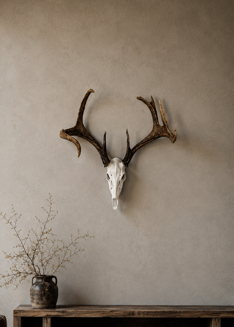 Layers Monk | 3D Printed Deer Skull Wall Decor with Antlers 🦌
