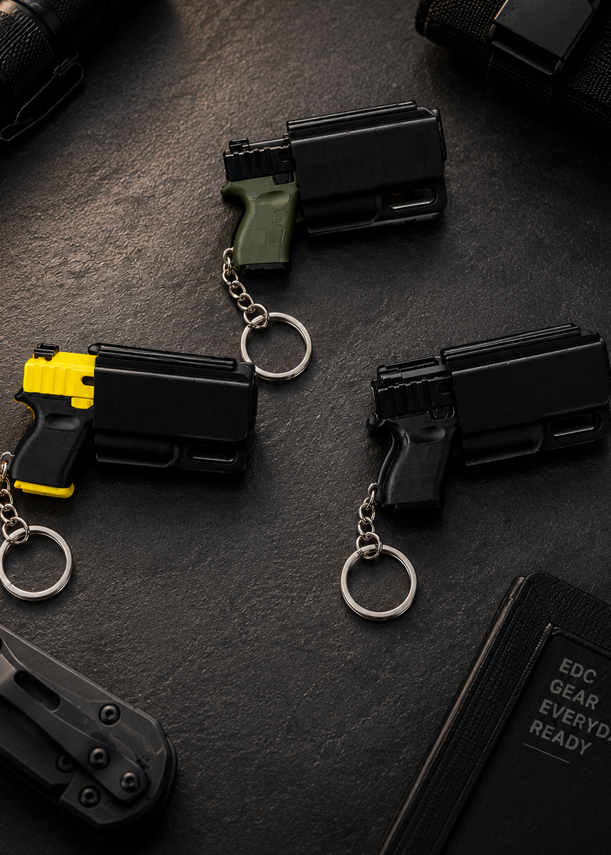 Layers Monk | 3D Printed Functional Gun Keychain with Belt Holster | Pack Of 2