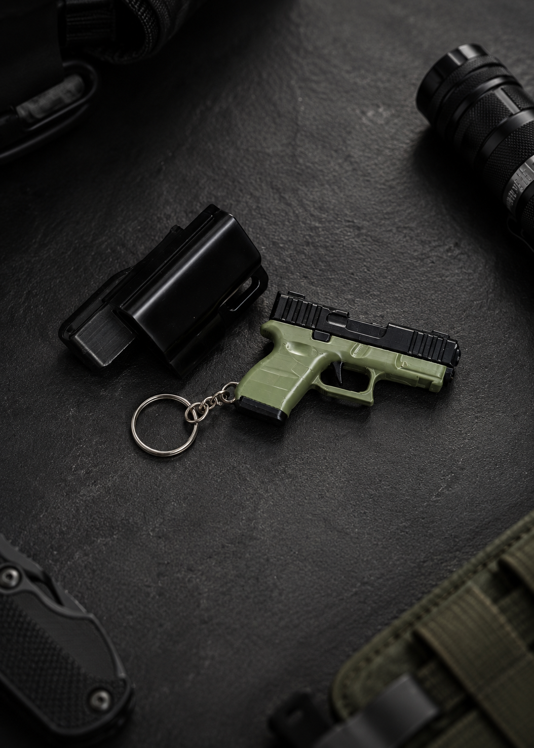 Layers Monk | 3D Printed Functional Gun Keychain with Belt Holster | Pack Of 2
