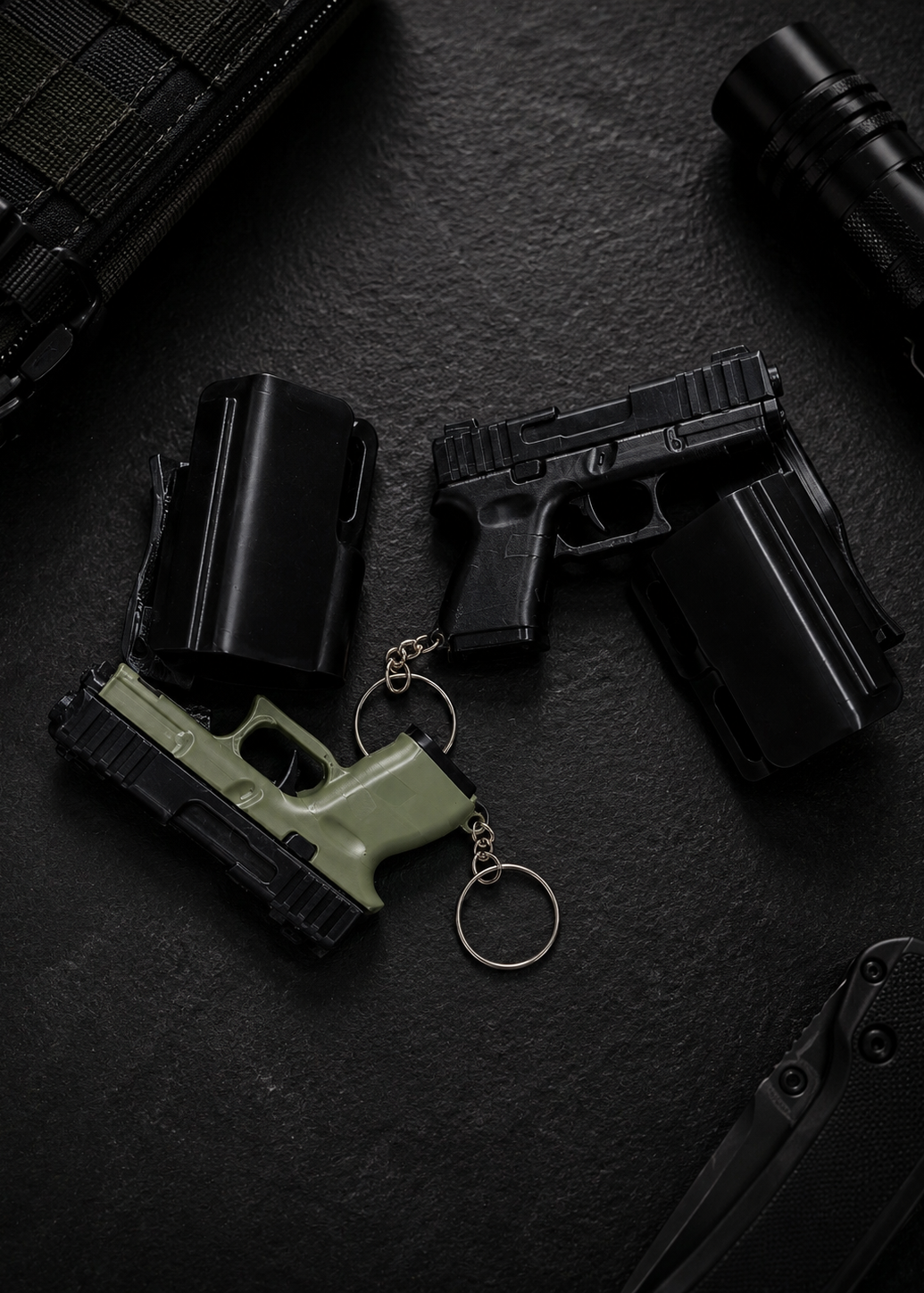 Layers Monk | 3D Printed Functional Gun Keychain with Belt Holster | Pack Of 2